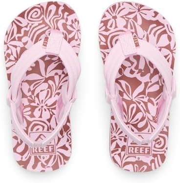 REEF Girls ToddlerLittle Kid Ahi Beach Flip Flop, Soft Cushion Footbed, Water Friendly initial
