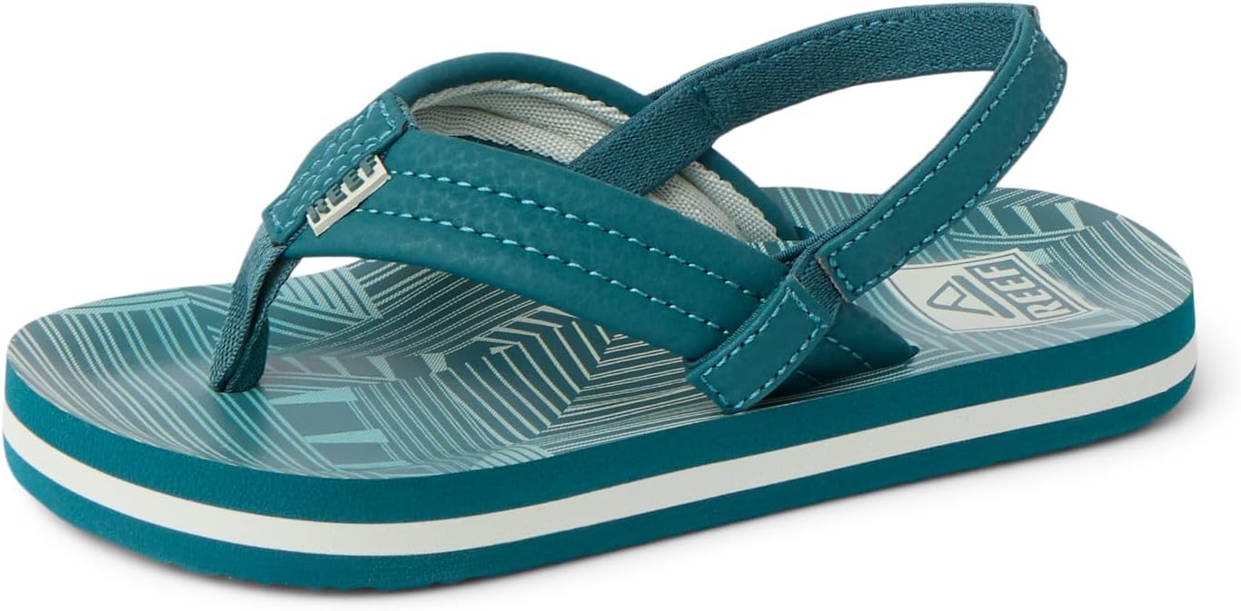 REEF Boys ToddlerLittle Kid Ahi Beach Flip Flop, Soft Cushion Footbed, Water Friendly Sage Stripe