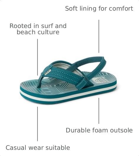 REEF Boys ToddlerLittle Kid Ahi Beach Flip Flop, Soft Cushion Footbed, Water Friendly Sage Stripe