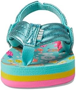 REEF Girls ToddlerLittle Kid Ahi Beach Flip Flop, Soft Cushion Footbed, Water Friendly Love Rainbow