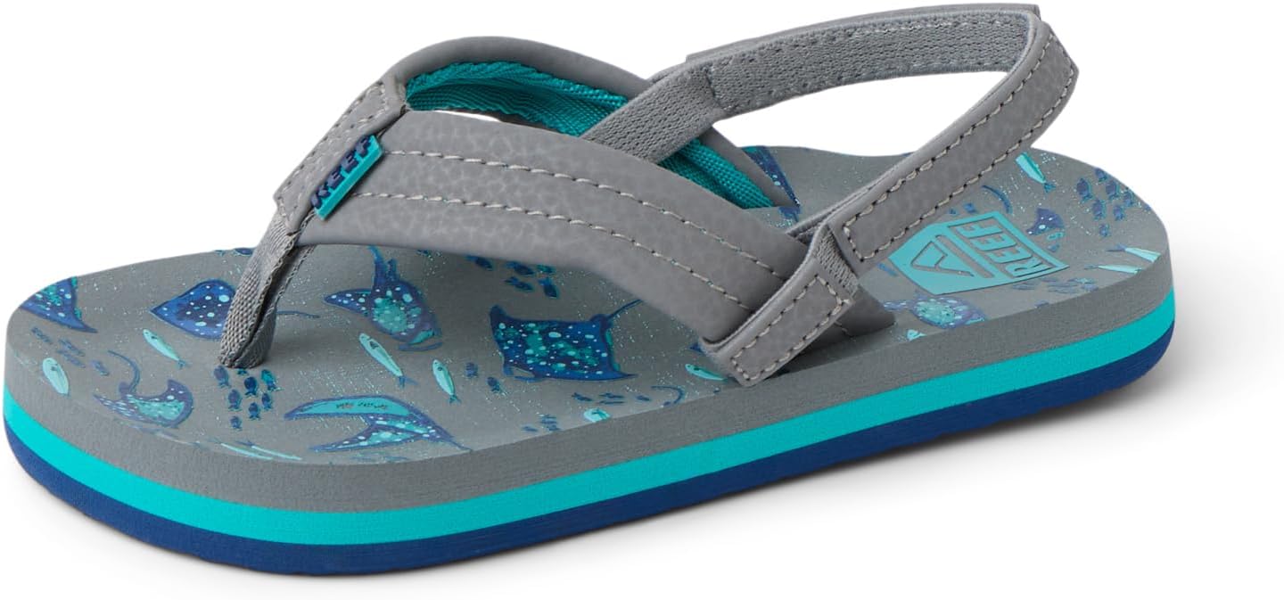 REEF Boys ToddlerLittle Kid Ahi Beach Flip Flop, Soft Cushion Footbed, Water Friendly Grey Stingray