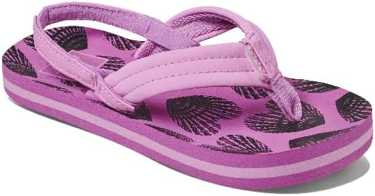 REEF Girls ToddlerLittle Kid Ahi Beach Flip Flop, Soft Cushion Footbed, Water Friendly Heart Shells