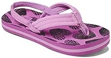 REEF Girls ToddlerLittle Kid Ahi Beach Flip Flop, Soft Cushion Footbed, Water Friendly Heart Shells