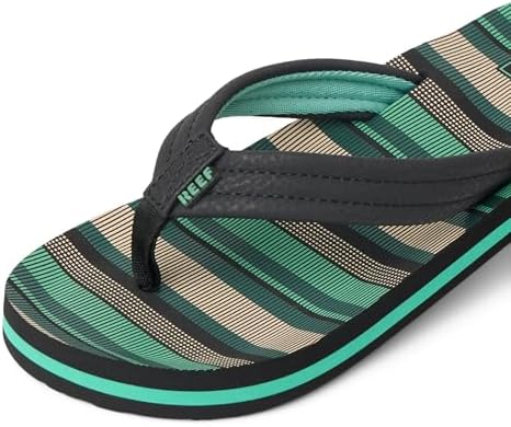 REEF Boys Kids Ahi Beach Flip Flop, Soft Cushion Footbed, Water Friendly Blanket Stripe