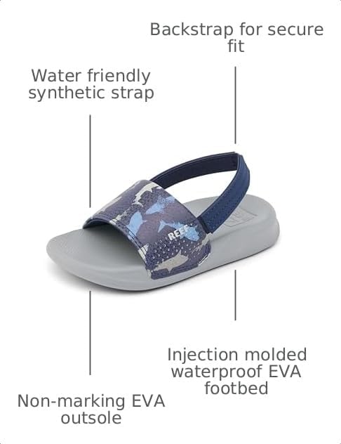 Reef Kids Little One Slide (InfantToddlerLittle Kid) Navy Shark