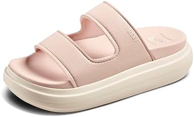 REEF Cushion Bondi 2 Bar Women's Slide Sandal, Lightweight and Supportive Footbed, Water Friendly Cameo Rose