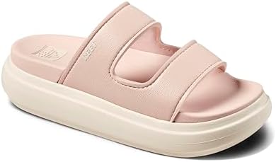 REEF Cushion Bondi 2 Bar Women's Slide Sandal, Lightweight and Supportive Footbed, Water Friendly Cameo Rose