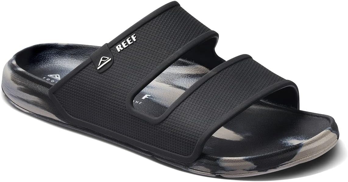 REEF Men's Oasis Double Up Waterproof Slides BlackTaupe Marble