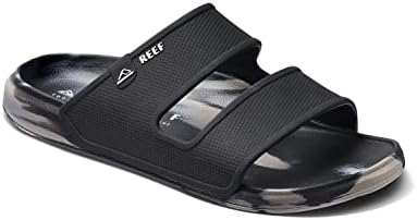 REEF Men's Oasis Double Up Waterproof Slides BlackTaupe Marble