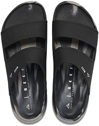 REEF Men's Oasis Double Up Waterproof Slides BlackTaupe Marble