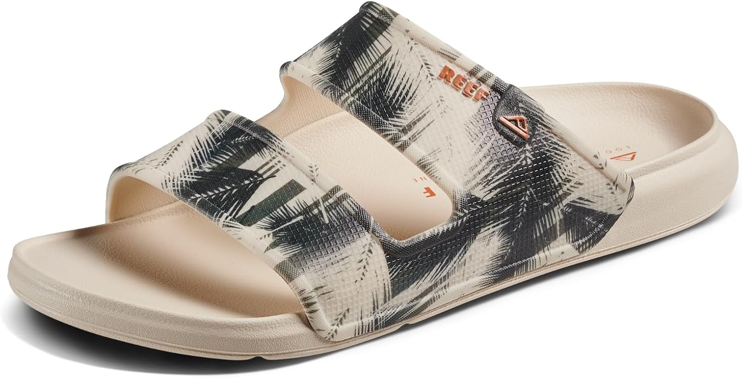 REEF Men's Oasis Double Up Waterproof Slides Birch Palm