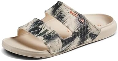 REEF Men's Oasis Double Up Waterproof Slides Birch Palm