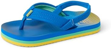REEF Boys ToddlerLittle Kid Ahi Beach Flip Flop, Soft Cushion Footbed, Water Friendly BlueFade Stripe