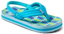 REEF Boys ToddlerLittle Kid Ahi Beach Flip Flop, Soft Cushion Footbed, Water Friendly Blue Fish