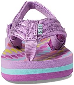 REEF Girls ToddlerLittle Kid Ahi Beach Flip Flop, Soft Cushion Footbed, Water Friendly Lavender Hearts