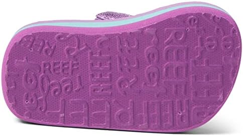 REEF Girls ToddlerLittle Kid Ahi Beach Flip Flop, Soft Cushion Footbed, Water Friendly Lavender Hearts
