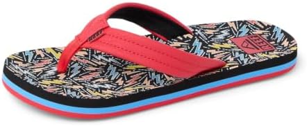 REEF Boys Kids Ahi Beach Flip Flop, Soft Cushion Footbed, Water Friendly Multi Bolts