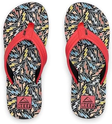 REEF Boys Kids Ahi Beach Flip Flop, Soft Cushion Footbed, Water Friendly Multi Bolts