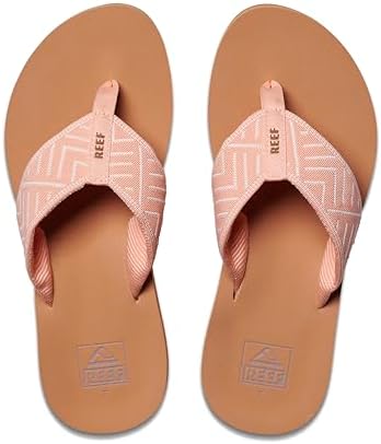 REEF Women's Sandals Spring Woven Flip Flops Peach Parfait