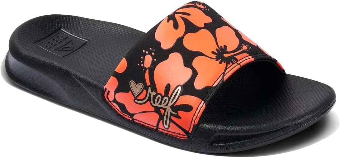 Reef Girls Kids One Slide Sandal Hibiscus Coral