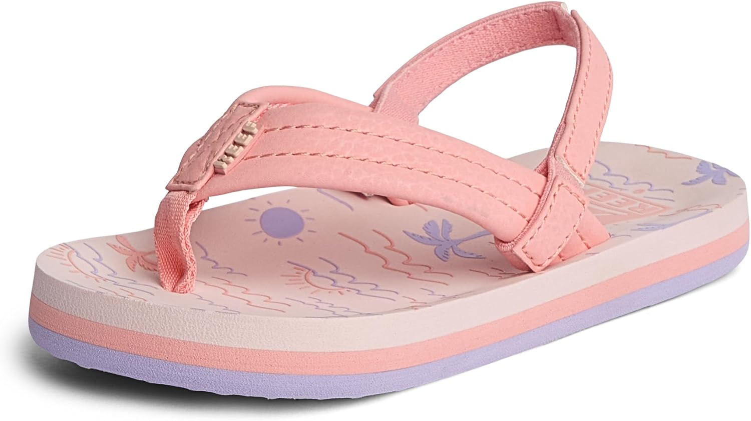 REEF Girls ToddlerLittle Kid Ahi Beach Flip Flop, Soft Cushion Footbed, Water Friendly Peachy Oasis