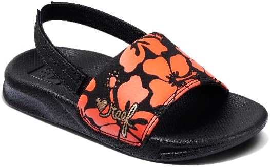 REEF Girls ToddlerLittle Kids One Slide Sandal Hibiscus Coral