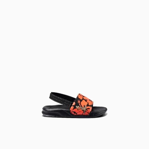 REEF Girls ToddlerLittle Kids One Slide Sandal Hibiscus Coral