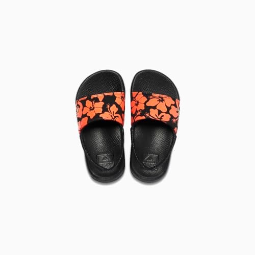 REEF Girls ToddlerLittle Kids One Slide Sandal Hibiscus Coral
