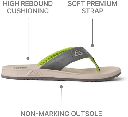 REEF Men's Phantoms Flip-Flop GreyTanLime