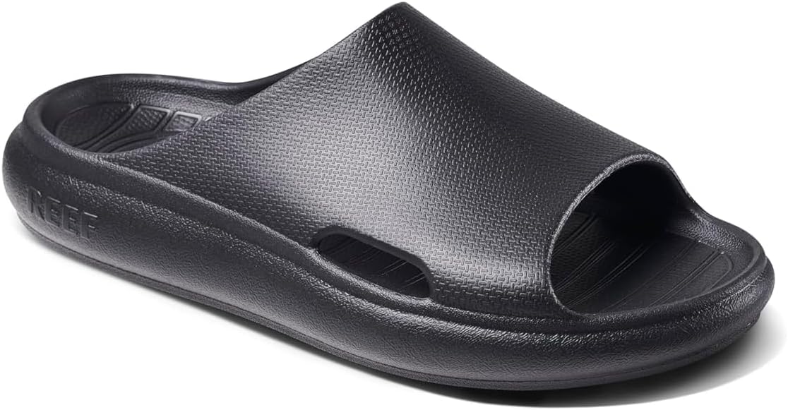Reef Kids' Rio Slide Sandal, Super Soft Molded EVA Footbed, Lightweight, Water Friendly, Black, 3