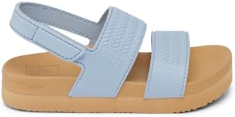 REEF Girls ToddlerLittle Kid Water Vista Platform Sandal, Water Friendly, Adjustable Strap Dusty Blue