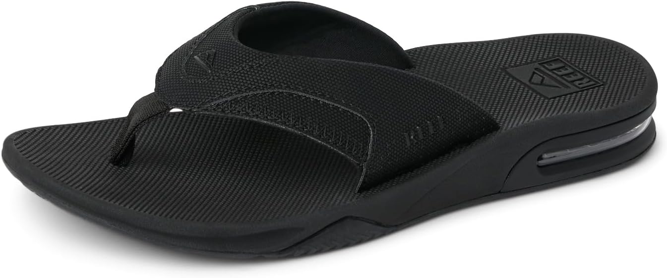 REEF Mens Sandals, Fanning All Black