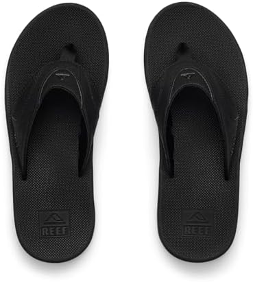 REEF Mens Sandals, Fanning All Black