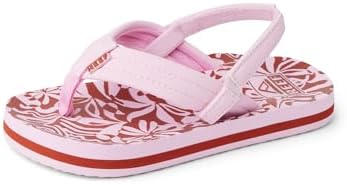 REEF Girls ToddlerLittle Kid Ahi Beach Flip Flop, Soft Cushion Footbed, Water Friendly Pink Modern Floral