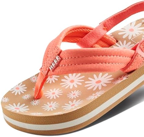 REEF Girls ToddlerLittle Kid Ahi Beach Flip Flop, Soft Cushion Footbed, Water Friendly Daisy