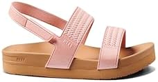 REEF Girls ToddlerLittle Kid Water Vista Platform Sandal, Water Friendly, Adjustable Strap Peach Parfait