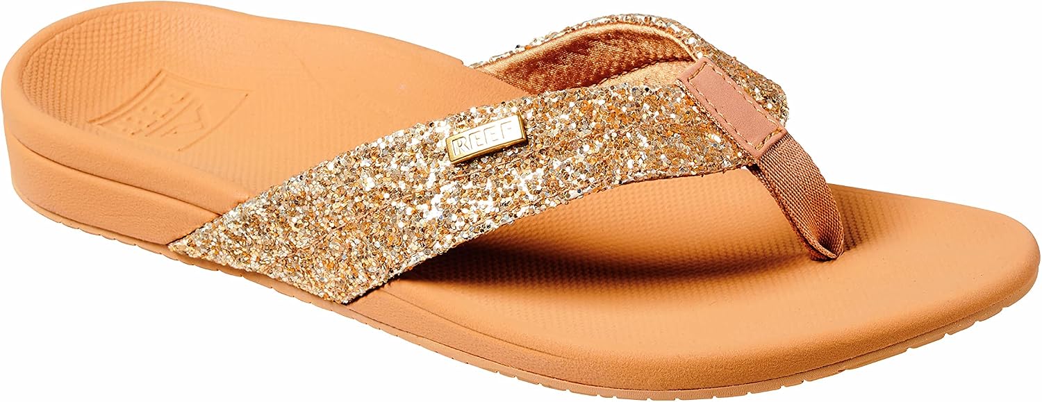 REEF Ortho-Spring Women's Flip Flop, Arch Support and Soft Cushion Footbed Champagne