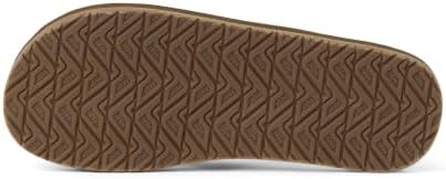REEF Men's Leather Smoothy Flip Flops Bronze Brown