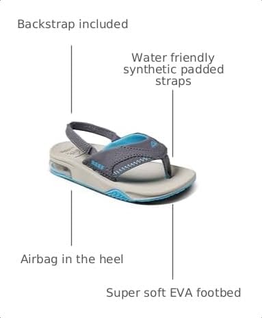 Reef Kids Little Fanning (little Kid) Grey-aqua-oak
