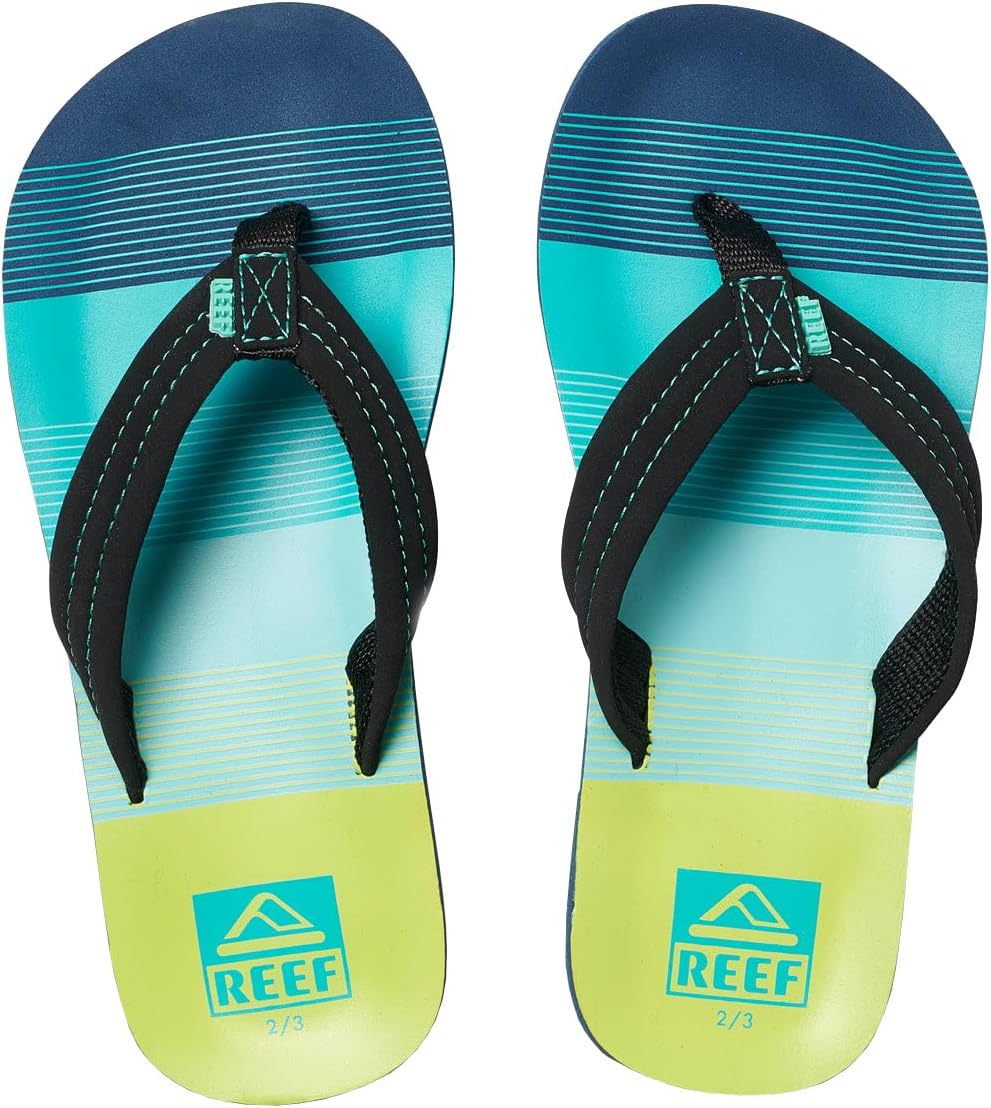 REEF Boys Kids Ahi Beach Flip Flop, Soft Cushion Footbed, Water Friendly Aqua-geen23