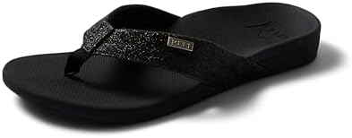 REEF Ortho-Spring Women's Flip Flop, Arch Support and Soft Cushion Footbed BlackBlack Glitter