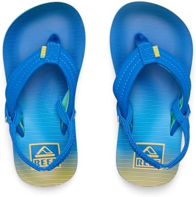 REEF Boys ToddlerLittle Kid Ahi Beach Flip Flop, Soft Cushion Footbed, Water Friendly BlueFade Stripe