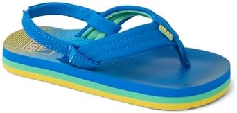 REEF Boys ToddlerLittle Kid Ahi Beach Flip Flop, Soft Cushion Footbed, Water Friendly BlueFade Stripe