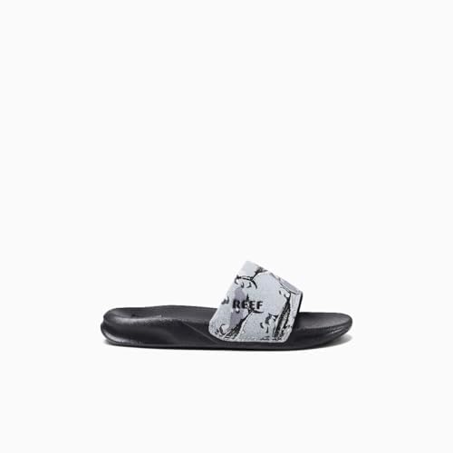 Reef Boys Kids One Slide Sandal Grey Camo Shark