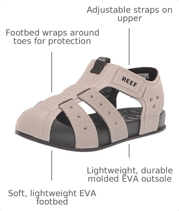 REEF Kids' Water Beachy Fisherman Sandals BlackTaupe