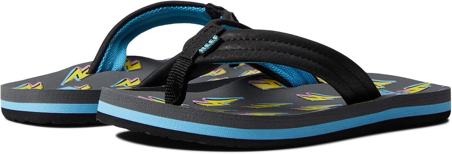 REEF Boys Kids Ahi Beach Flip Flop, Soft Cushion Footbed, Water Friendly Bolt Up