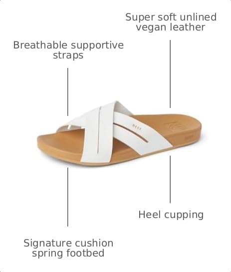 REEF Womens Sandals, Cushion Spring Bloom WhiteTan