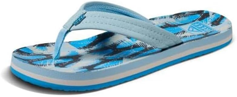 REEF Boys Kids Ahi Beach Flip Flop, Soft Cushion Footbed, Water Friendly Surf Palms