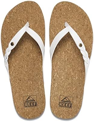REEF Women's Cushion Court Twist Flip Flops White