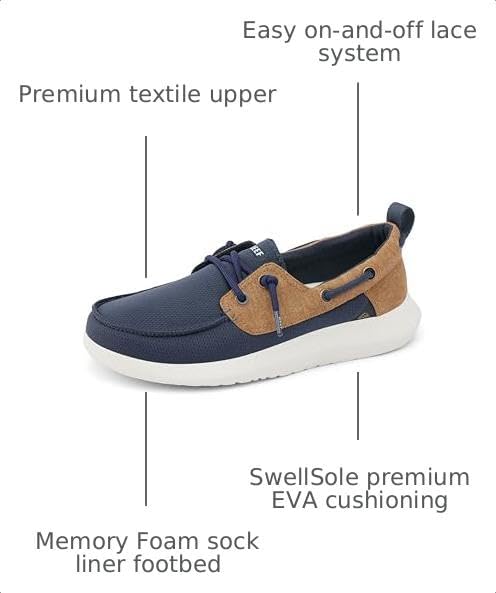 REEF Men's Swellsole Pier Boat Shoes NavyTan
